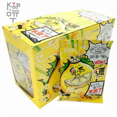 Кислая карамель Shun Long Sour Acid Candy - Сэндвич с 3мя вкусовыми ощущениями со вкусом кислого Лимона — Корейские товары для всей семьи(КорОпт)