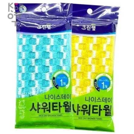 Clean wrap- Мочалка для тела с плетением «Сетка» и объёмными нитями "Inaus" (мягкая) размер: 24 х 95 см, купить с доставкой на дом фото 1 — Корейские товары для всей семьи(КорОпт)