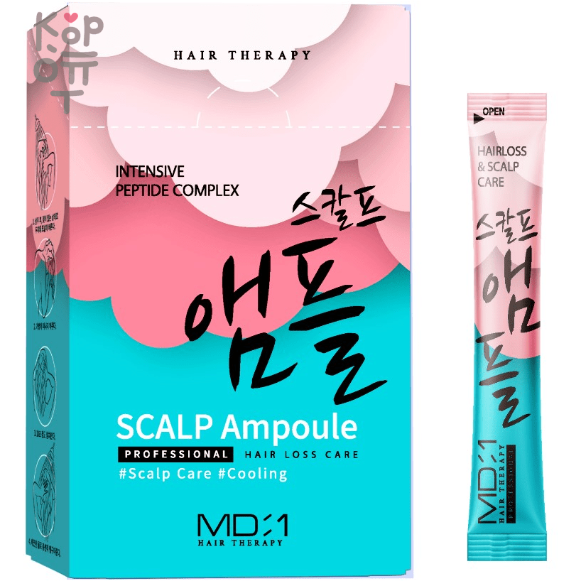 Med B MD:1 Intensive Peptide Complex Scalp Ampoule Ампула-филлер против выпадения волос, 10мл.*20шт.(Упаковка) фото 1 &mdash; Корейские товары для всей семьи(КорОпт)