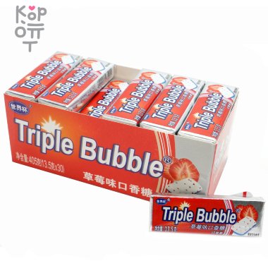 Жевательная резинка Triple Bubble - со вкусом Клубники — Корейские товары для всей семьи(КорОпт)