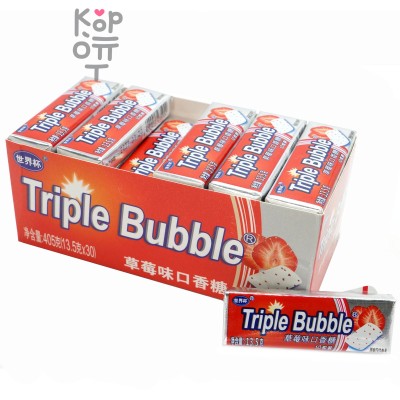 Жевательная резинка Triple Bubble - со вкусом Клубники