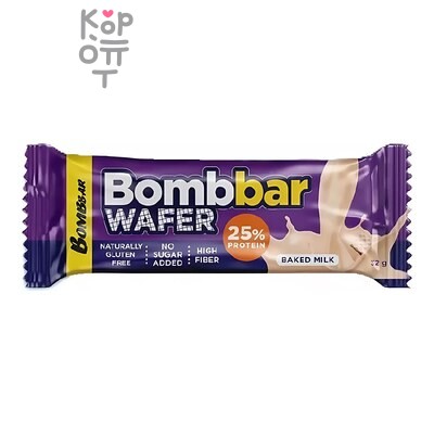 BOMBBAR — Батончик вафельный Топленное молоко с молочно-ореховой пастой, 32 г, мягкая упаковка