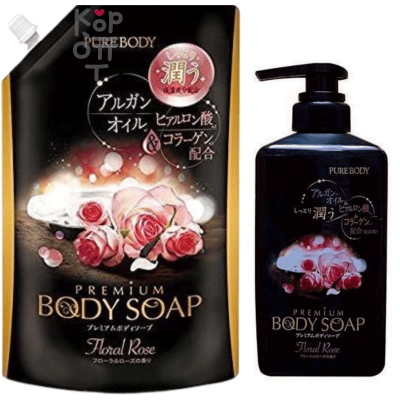 Mitsuei Pure Body Premium Body Soap - Увлажняющий гель для душа с аргановым маслом и роскошным ароматом роз