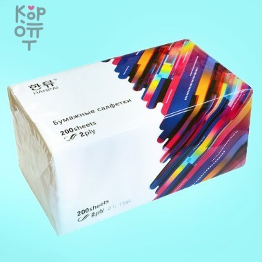 Hanpai - Салфетки бумажные 2-х слойные 210 листов, мягкая упаковка, размер листа 180*190 — Корейские товары для всей семьи(КорОпт)