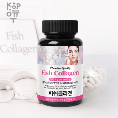 Nutri D-Day Premium Small Molecular Fish Collagen Tablet - Низкомолекулярные таблетки с рыбьим коллагеном, 500мг * 90таб. — Корейские товары для всей семьи(КорОпт)