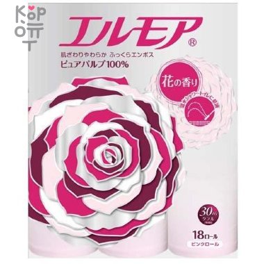 Kami Shodji ELLEMOI - Ароматизированная однослойная туалетная бумага 55м. (18 рулонов) — Корейские товары для всей семьи(КорОпт)