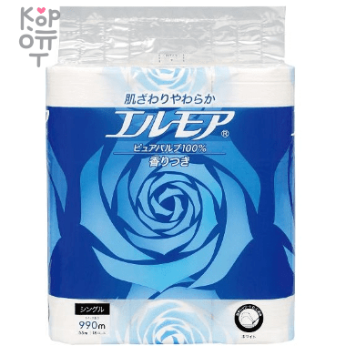 Kami Shodji ELLEMOI - Ароматизированная однослойная туалетная бумага 55м. (18 рулонов) — Корейские товары для всей семьи(КорОпт)