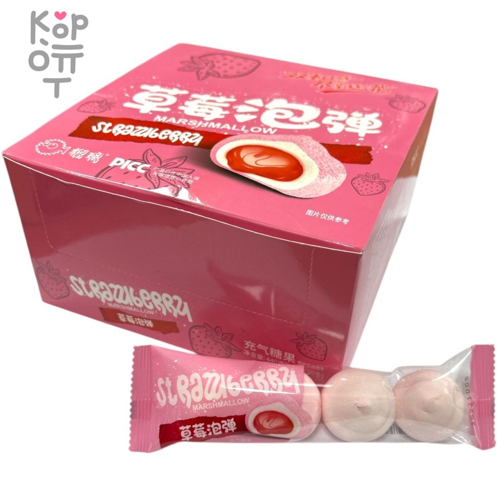 Маршмеллоу Picc - Фруктовый зефир со вкусом Клубники, купить с доставкой на дом фото 1 — Корейские товары для всей семьи(КорОпт)