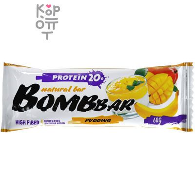 Неглазированный батончик Bombbar Pudding "банан-манго", 60гр. 
