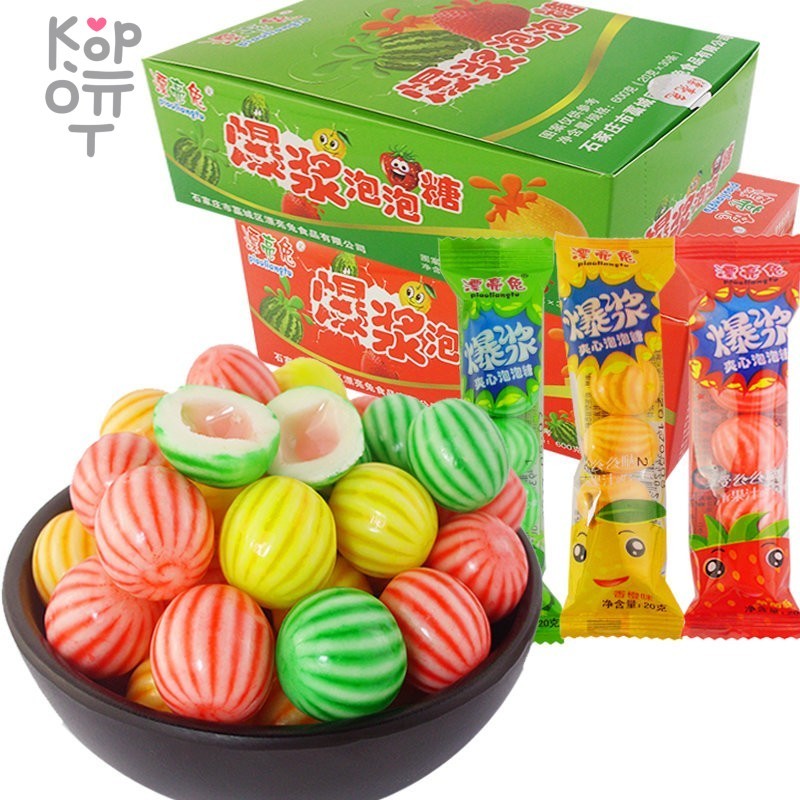 Жевательная резинка Piaoliangtu сэндвич со вкусом Клубники, Апельсина и Арбуза, 20гр., купить с доставкой на дом фото 1 — Корейские товары для всей семьи(КорОпт)