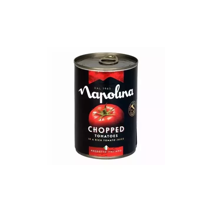 Napolina — Томаты резаные кубиками в томатном соке в жестяной банке (0,400 кг