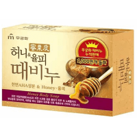 Mukunghwa "Honey Body Soap" - Отшелушивающее и увлажняющее мыло для тела и лица с медом и скорлупой каштанов 100гр.