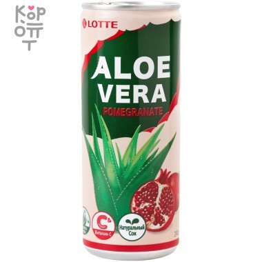 Lotte Aloe Vera Pomegranate - Напиток безалкогольный негазированный с Гранатом — Корейские товары для всей семьи(КорОпт)