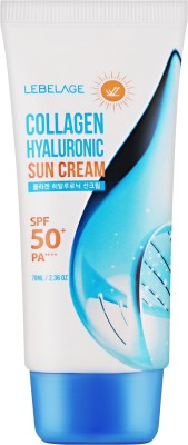 LEBELAGE Collagen Hyaluronic Sun Cream SPF50+ PA+++ — Солнцезащитный крем для лица с коллагеном и гиалуроновой кислотой, 70 граммов