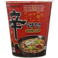 NONGSHIM Shin Cup Лапша сублимированная Шин Рамен, острая с говядиной, стакан, 68 г