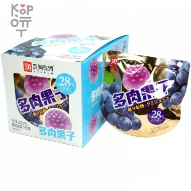 Жевательный мармелад YouRun Candy Сэндвич с добавлением сока и вкусом Винограда — Корейские товары для всей семьи(КорОпт)