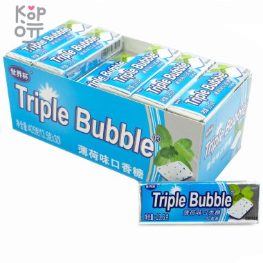 Жевательная резинка Triple Bubble - со вкусом Мяты — Корейские товары для всей семьи(КорОпт)