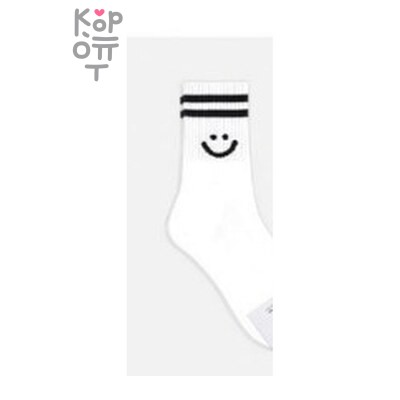 Smile — Носки женские высокие, 23-25, Ю.Корея, белый
