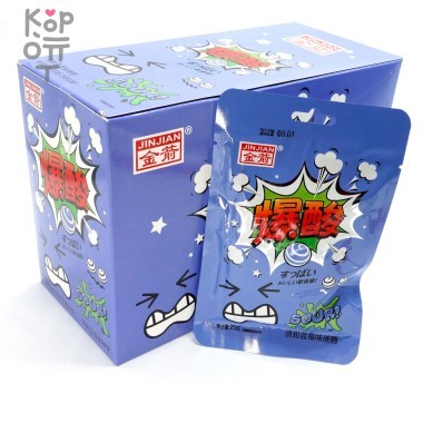 Кислая карамель JinJian Sour Candy с кислым фруктовым соком и вкусом Черники — Корейские товары для всей семьи(КорОпт)