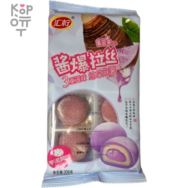 Моти Сэндвич с зефиром и джемом со вкусом Таро, 208гр. — Корейские товары для всей семьи(КорОпт)