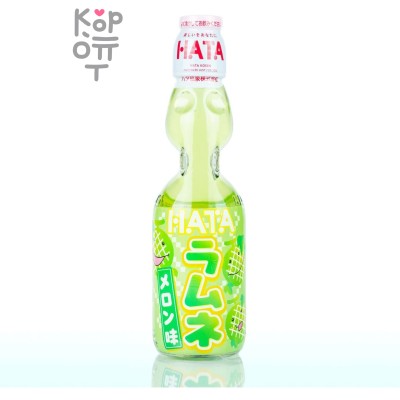 Hata Kosen Melon Ramune Напиток безалкогольный газированный Рамуне со вкусом дыни, 200 мл