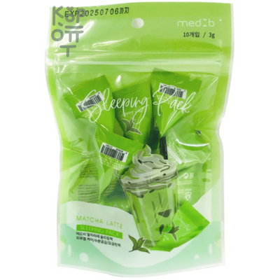 Med B Matcha Latte Sleeping Pack - Ночная маска с экстрактом матча 3гр., Коробка 10шт.