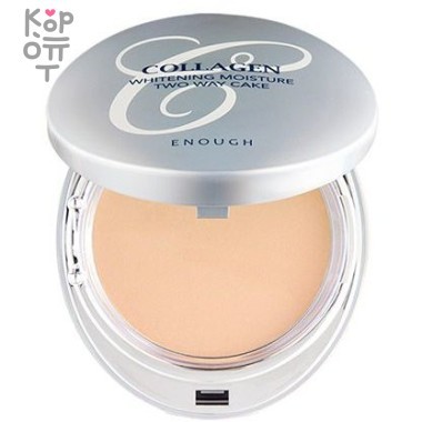 Enough Collagen Whitening Moisture Two Way Cake SPF28/PA++ - Коллагеновая пудра 3 в 1, 13гр.+13гр. &mdash; Корейские товары для всей семьи(КорОпт)