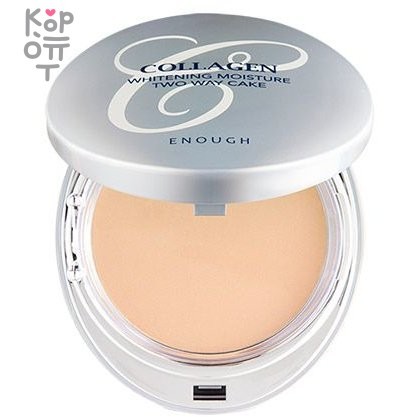 Enough Collagen Whitening Moisture Two Way Cake SPF28/PA++ - Коллагеновая пудра 3 в 1, 13гр.+13гр., купить с доставкой на дом фото 1 — Корейские товары для всей семьи(КорОпт)
