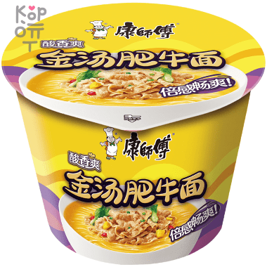 Лапша быстрого приготовления Kang Shi Fu Beef Noodle, с Говядиной, 110гр. — Корейские товары для всей семьи(КорОпт)