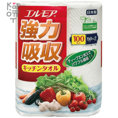 Kami Shodji ELLEMOI Бумажные полотенца для кухни 50 отрезков. — Корейские товары для всей семьи(КорОпт)