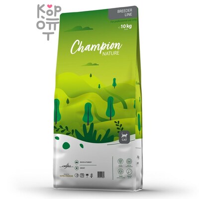 Сухой корм CRAFTIA CHAMPION NATURE ULTRA для взрослых кошек из утки и индейки 10кг.