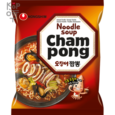 Лапша сублимированная NONGSHIM Champong Spicy Seafood - острая со вкусом морепродуктов, 124гр. — Корейские товары для всей семьи(КорОпт)