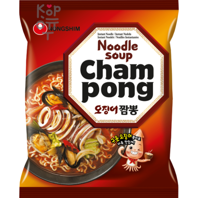NONGSHIM Champong Spicy Seafood Лапша сублимированная, острая со вкусом морепродуктов, 124 г