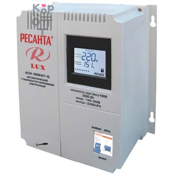 Стабилизатор напряжения Ресанта АСН-3000Н/1-Ц Lux