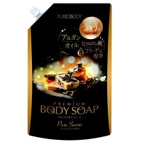 Mitsuei Pure Body Premium - Увлажняющий гель для душа с Аргановым маслом, Гиалуроновой кислотой и Коллагеном, с ароматом утренней свежести, 840мл.