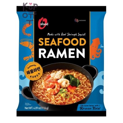 Ofood Seafood Ramen Лапша со вкусом морепродуктов, 116гр.(пачка)