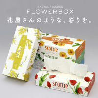 Nippon Paper Crecia Scottie Flowerbox - Салфетки двухслойные с цветочным дизайном 5уп.*160шт. в спайке
