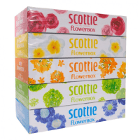 Nippon Paper Crecia Scottie Flowerbox - Салфетки двухслойные с цветочным дизайном 5уп.*160шт. в спайке