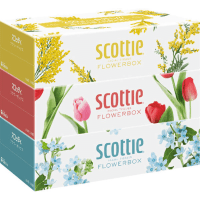 Nippon Paper Crecia Scottie Flowerbox - Салфетки двухслойные с цветочным дизайном 5уп.*160шт. в спайке