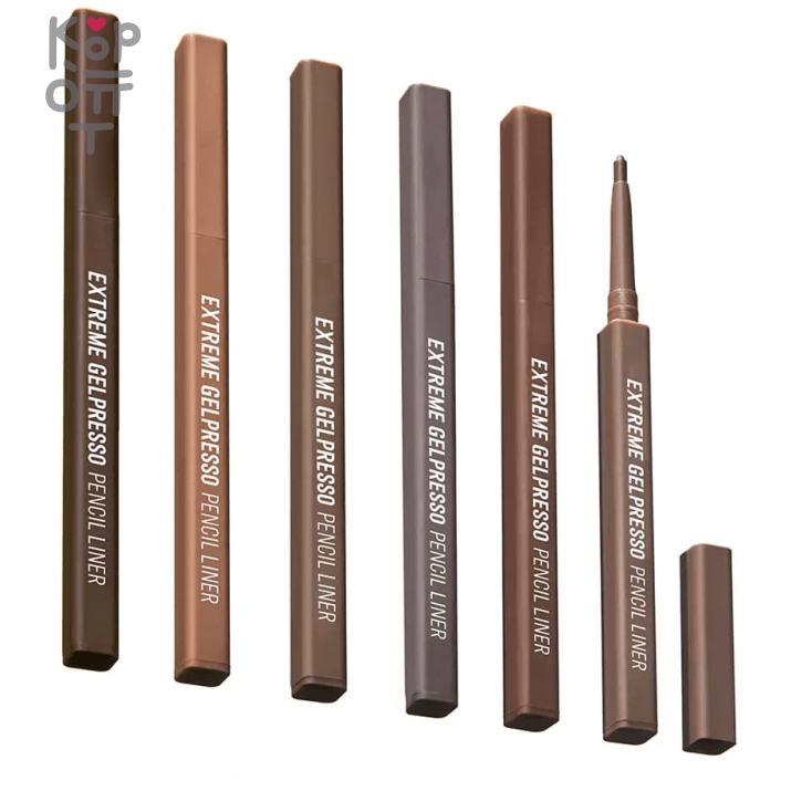 Clio Extreme Gelpresso Pencil Liner - Автоматический карандаш для глаз с насыщенным цветом., купить с доставкой на дом Автоматический карандаш со скошенным кончиком особой формы и мягкой щеточкой помогает легко нарисовать тонкие волоски и заполнить форму брови. Бархатная текстура дарит гладкое нанесение, естественный результат и стойкость на весь день.