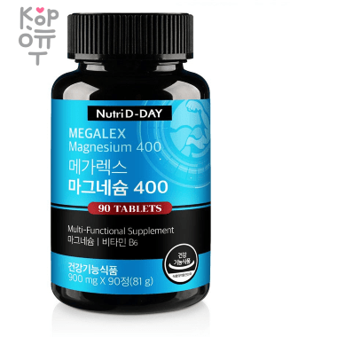 Nutri D-Day Mega Lex Magnesium 400 - Многофункциональная добавка магния, 900мг * 90таб.  — Корейские товары для всей семьи(КорОпт)
