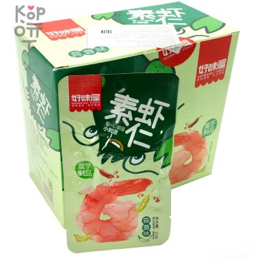 Снэк Haoweiwu Foods Вегетарианская креветка со вкусом чеснока, 20гр. — Корейские товары для всей семьи(КорОпт)