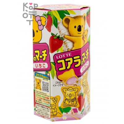 Lotte Koala's March - Печенье Коала Марш с шоколадом, вкус клубники 48гр.