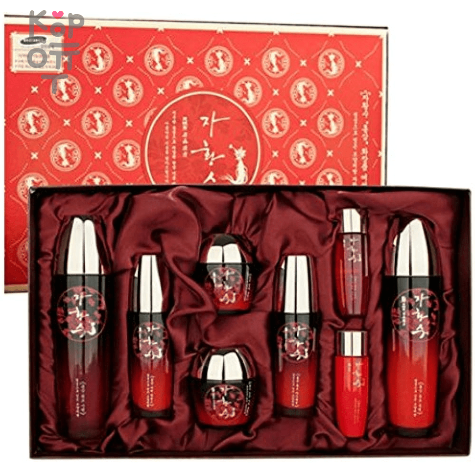 JaHwangSu Premium Red Ginseng Care Set 6 - Набор для лица с экстрактом  Красного Женьшеня. по цене 3 845 руб. в интернет магазине Корейские товары  для всей семьи(КорОпт)