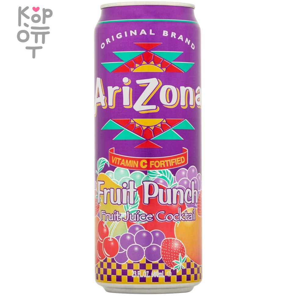 Безалкогольный негазированный напиток Arizona Fruit Punch With All Natural  Flavors ж/б 340мл. по цене 156 руб. в интернет магазине Корейские товары  для всей семьи(КорОпт)