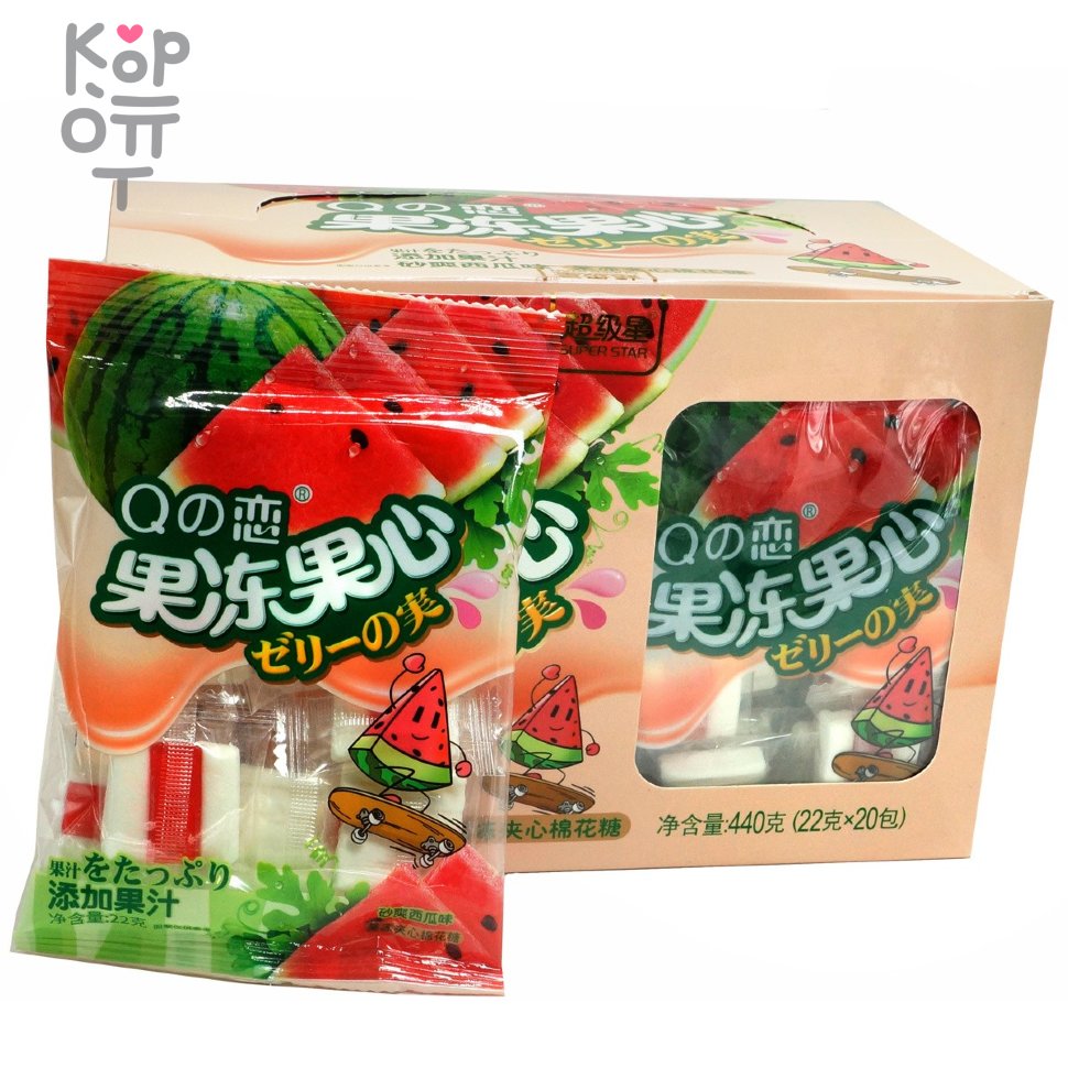 Маршмеллоу Q Love Сэндвич Любовь с Арбузным джемом, купить с доставкой на дом фото 1 — Корейские товары для всей семьи(КорОпт)