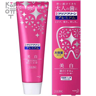 KAO Clear Clean Premium Whitening Toothpaste - Лечебная отбеливающая зубная паста с элегантным ароматом жемчужной мяты, 100гр. — Корейские товары для всей семьи(КорОпт)