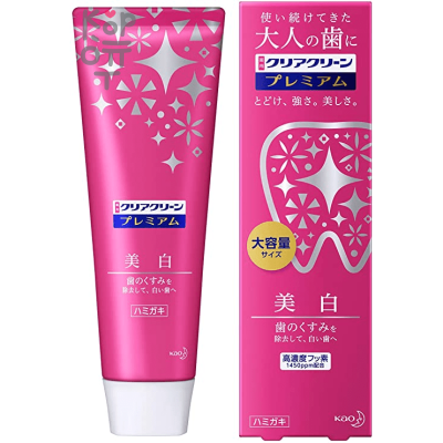 KAO Clear Clean Premium Whitening Toothpaste - Лечебная отбеливающая зубная паста с элегантным ароматом жемчужной мяты, 100гр.