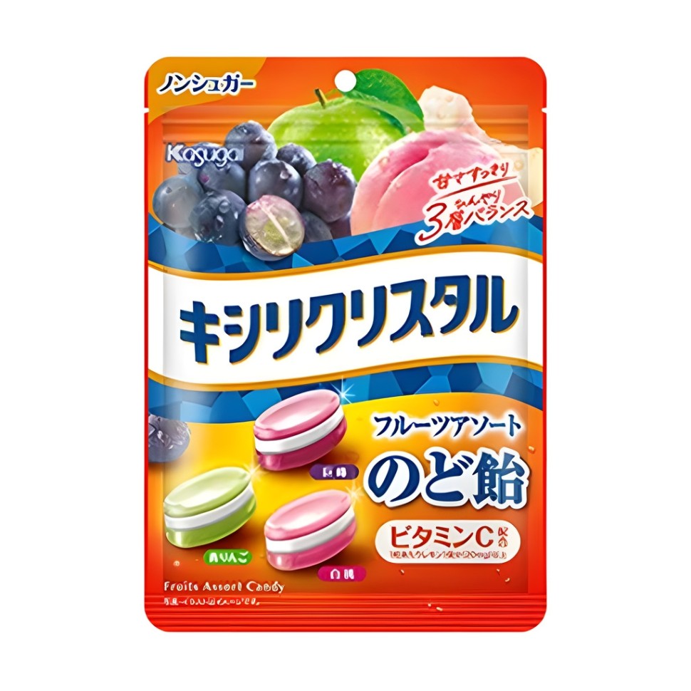 Xylicrystal Fruits - Карамель ассорти со вкусом персика, винограда, яблока, 67 г
