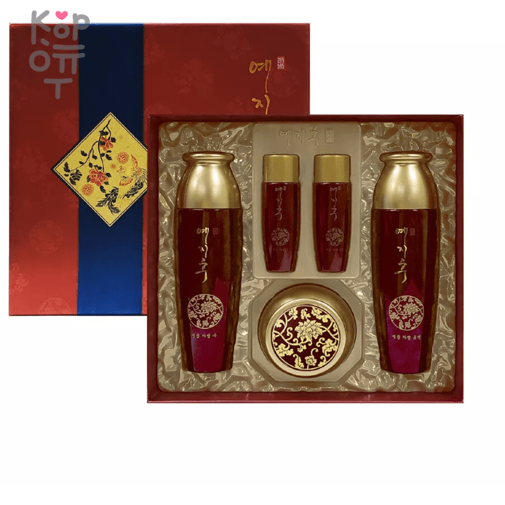 Bergamo Yezihu K-Beauty Premium Ginseng Set 3pc - Набор для ухода за кожей лица с экстрактом Красного Женьшеня., купить с доставкой на дом Благодаря витаминам С и Е женьшень защищает от преждевременного старения.
